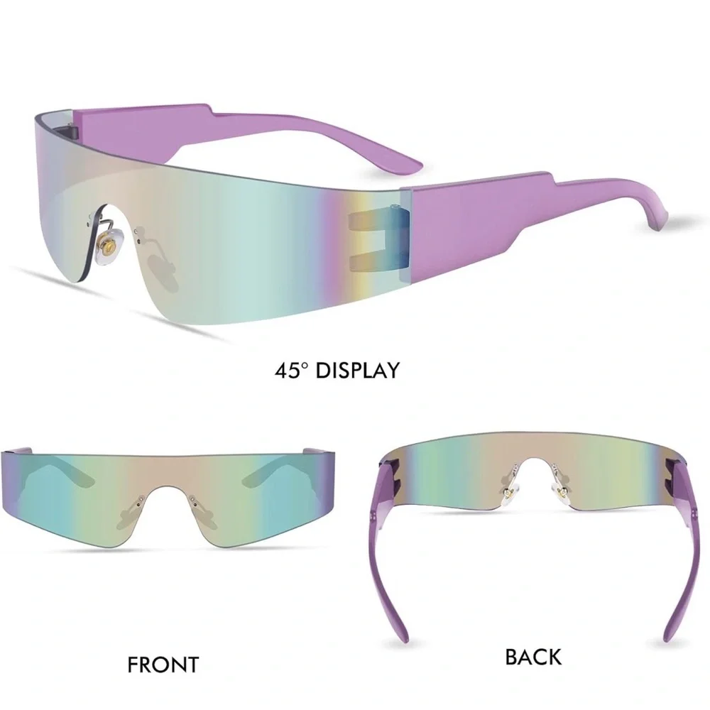 3 in a single purchase Cyber-Shield Trio Midnight Black-Heart Rimless-Neon Aura